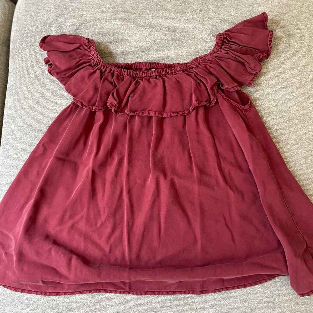 Maroon Off the Shoulder Blouse